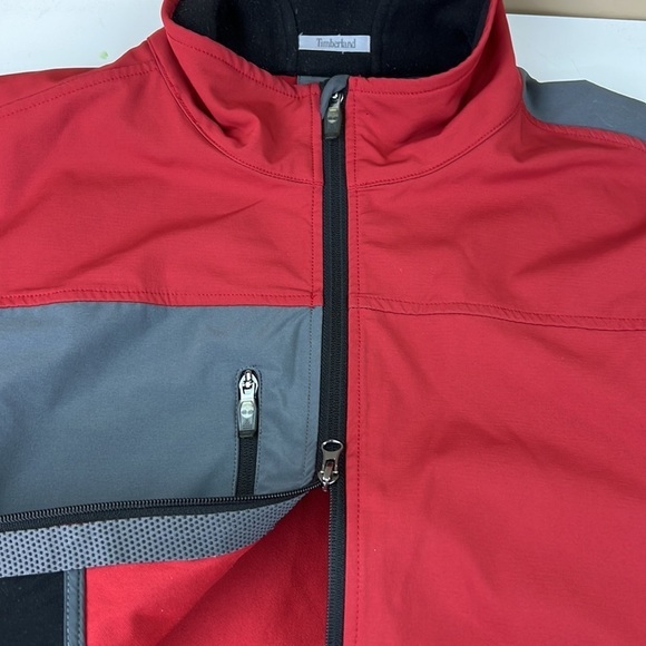 Men's Timberland  Soft shell Red/Gray Jacket - Picture 7 of 14